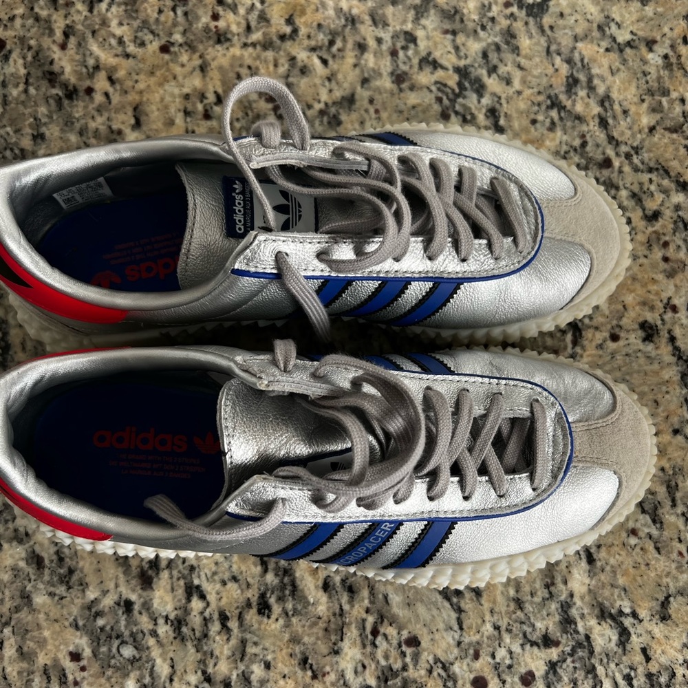 Adidas Originals Country x Kamanda "Micropacer" Shoes Shiny Silver Mens  Sz 11
